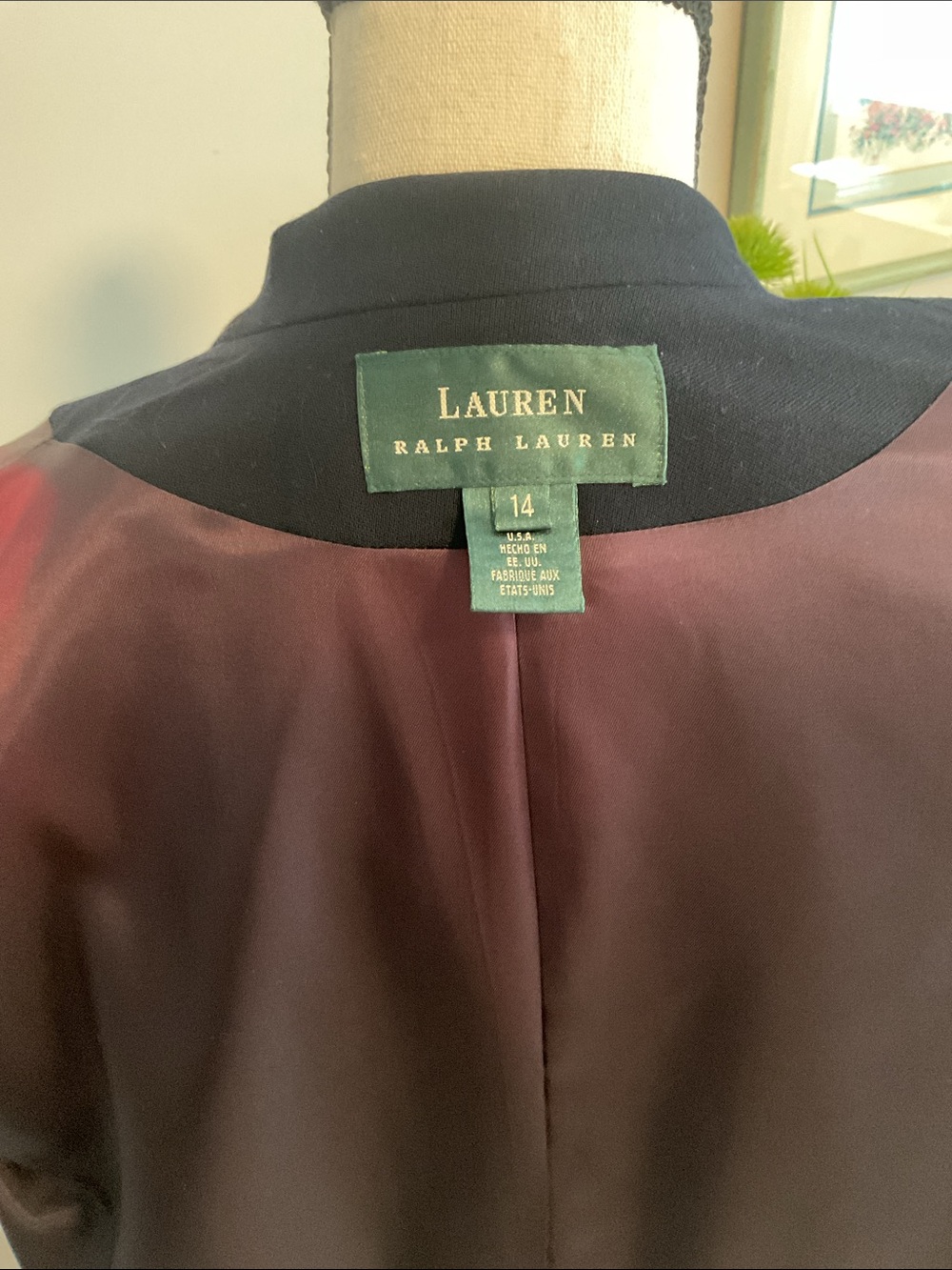 RALPH LAUREN VINTAGE 100% wool Navy blue blazer - Picture 6 of 7